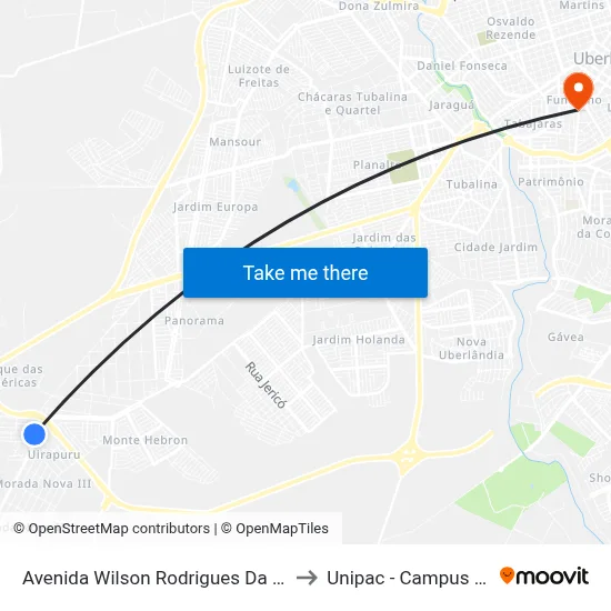 Avenida Wilson Rodrigues Da Silva, 91 to Unipac - Campus Gama map