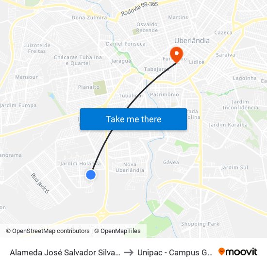 Alameda José Salvador Silva, 820 to Unipac - Campus Gama map