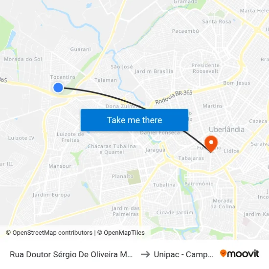 Rua Doutor Sérgio De Oliveira Marquês, 156-220 to Unipac - Campus Gama map