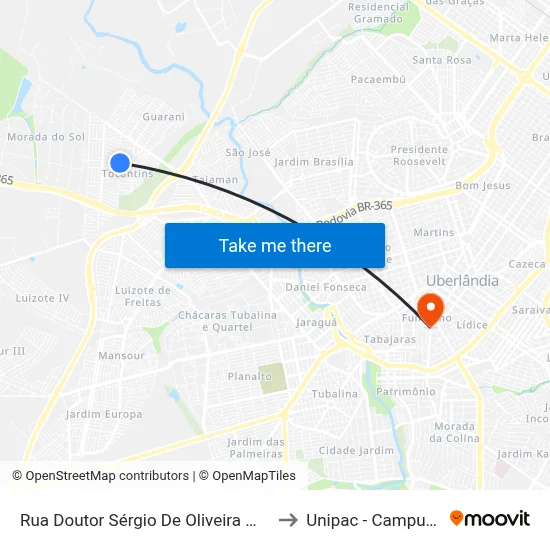 Rua Doutor Sérgio De Oliveira Marquês, 766 to Unipac - Campus Gama map