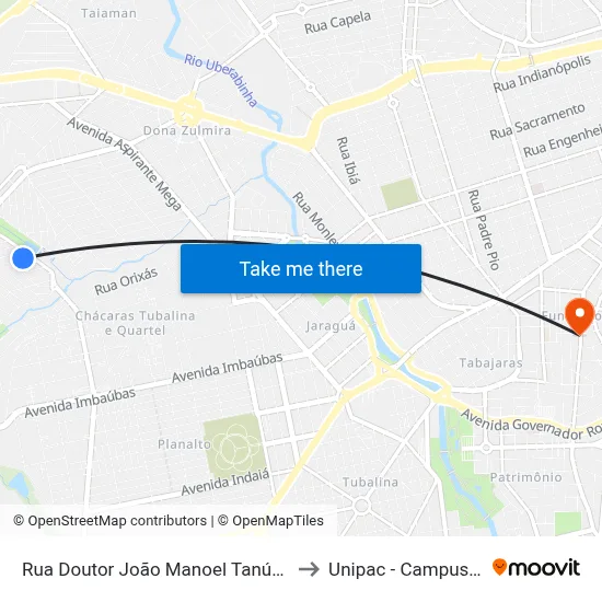 Rua Doutor João Manoel Tanús, 116-322 to Unipac - Campus Gama map