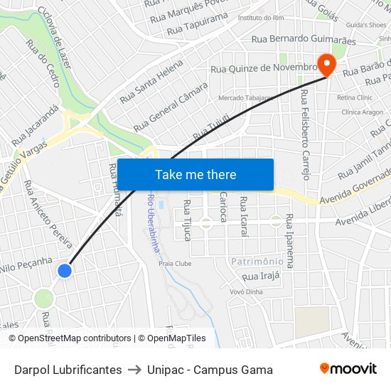 Darpol Lubrificantes to Unipac - Campus Gama map