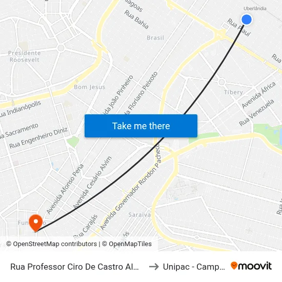 Rua Professor Ciro De Castro Almeida, 2080-2800 to Unipac - Campus Gama map