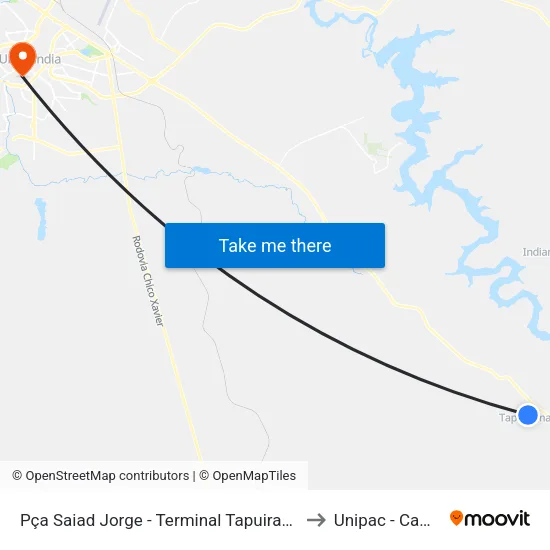 Pça Saiad Jorge - Terminal Tapuirama - Emb E Desembarque to Unipac - Campus Gama map