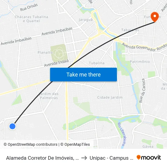 Alameda Corretor De Imóveis, 407-647 to Unipac - Campus Gama map