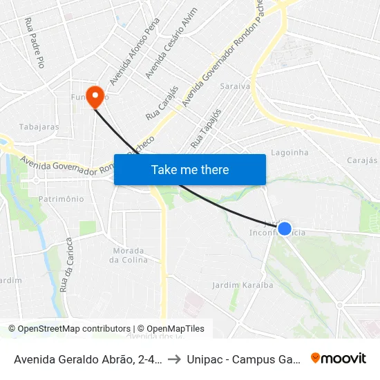 Avenida Geraldo Abrão, 2-438 to Unipac - Campus Gama map