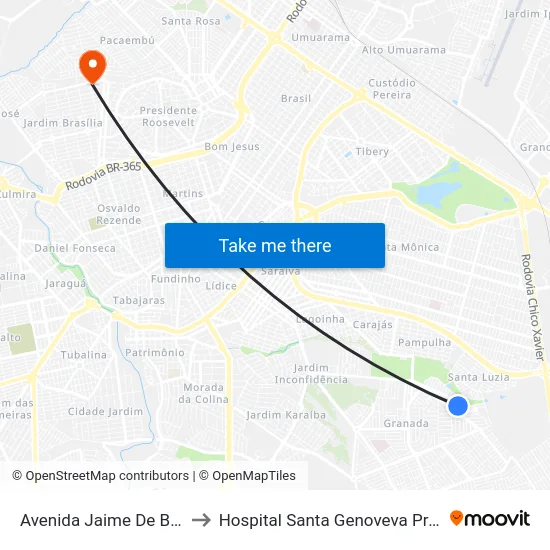 Avenida Jaime De Barros, 412 to Hospital Santa Genoveva Pronto Socorro map