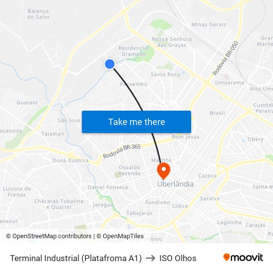 Terminal Industrial (Platafroma A1) to ISO Olhos map