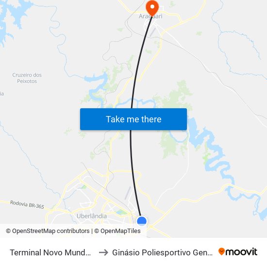 Terminal Novo Mundo - Área De Estocagem to Ginásio Poliesportivo General Mario Brum Negreiros map