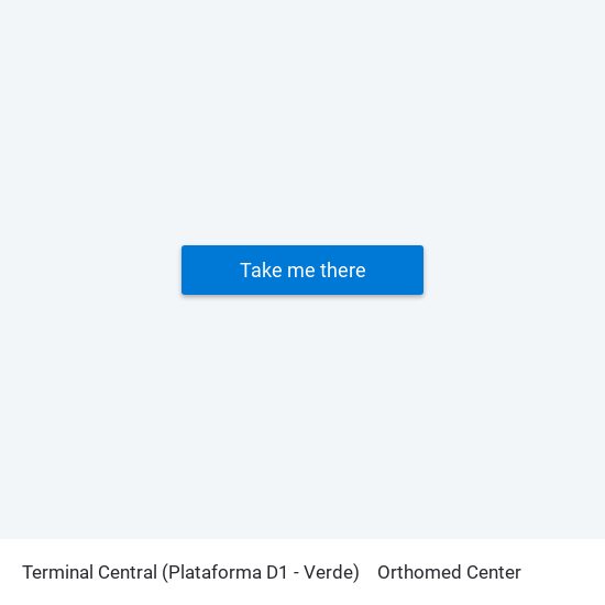 Terminal Central (Plataforma D1 - Verde) to Orthomed Center map