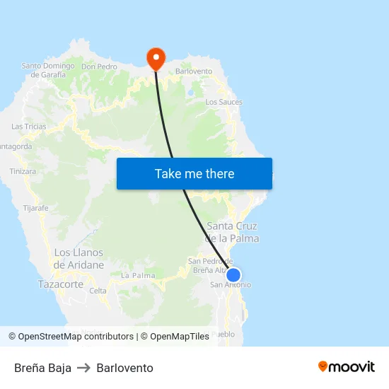 Breña Baja to Barlovento map
