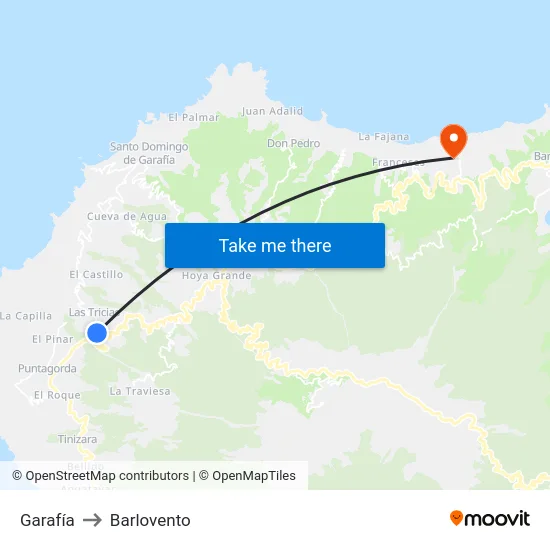 Garafía to Barlovento map