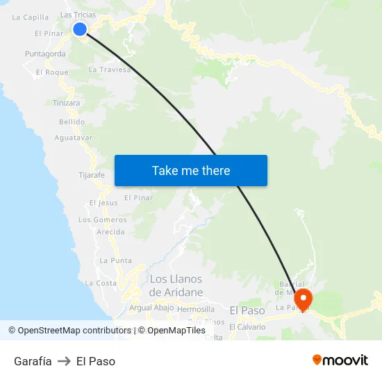 Garafía to El Paso map