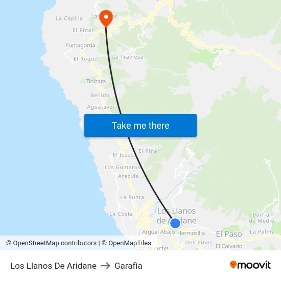 Los Llanos De Aridane to Garafía map