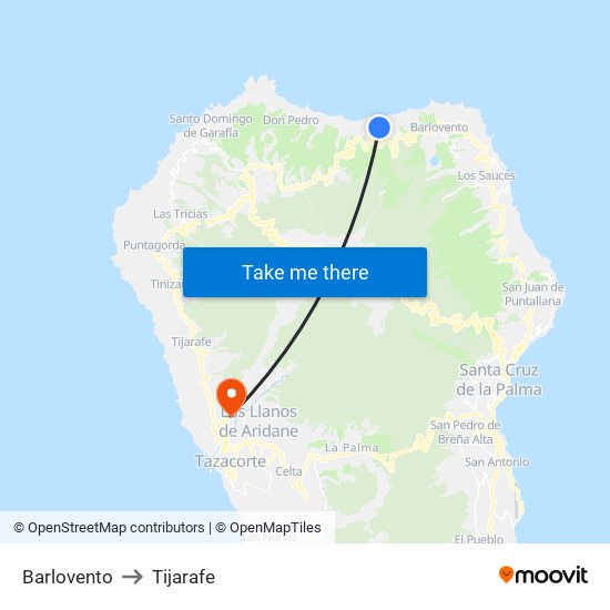 Barlovento to Tijarafe map