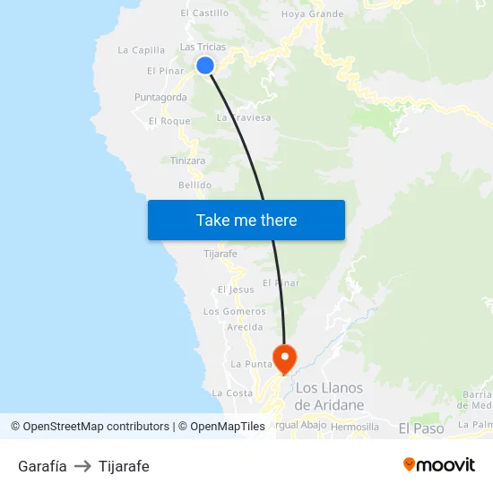 Garafía to Tijarafe map