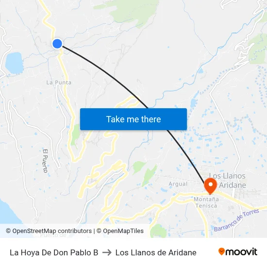 La Hoya De Don Pablo B to Los Llanos de Aridane map