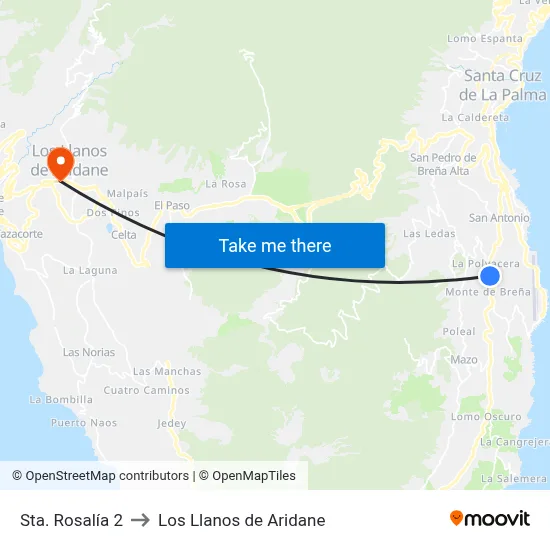 Sta. Rosalía 2 to Los Llanos de Aridane map
