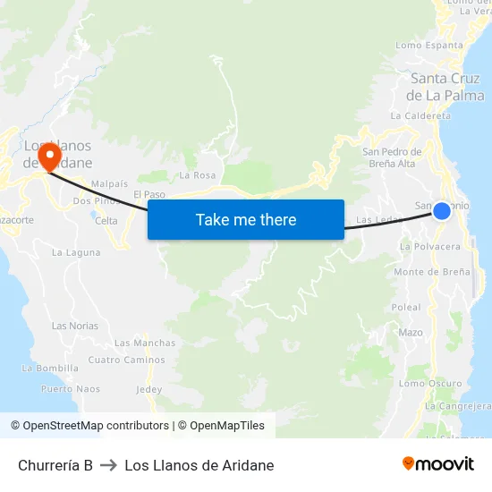 Churrería B to Los Llanos de Aridane map