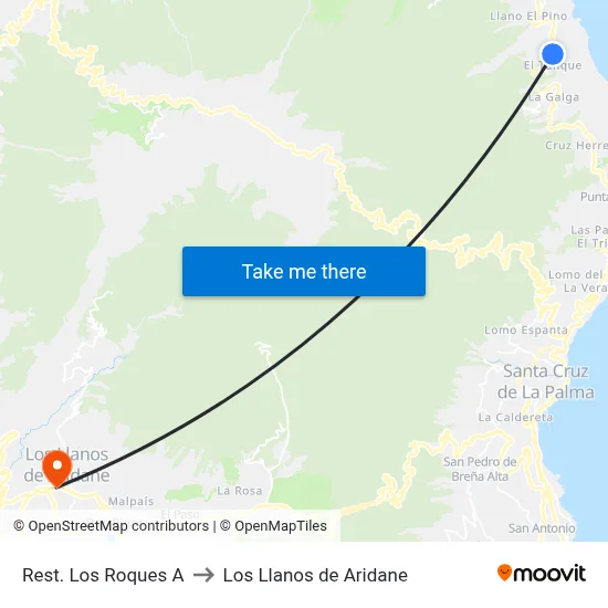 Rest. Los Roques A to Los Llanos de Aridane map