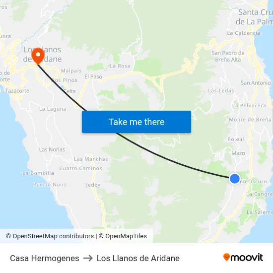 Casa Hermogenes to Los Llanos de Aridane map