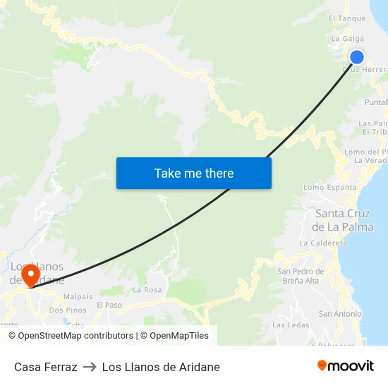 Casa Ferraz to Los Llanos de Aridane map