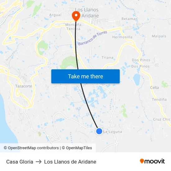 Casa Gloria to Los Llanos de Aridane map