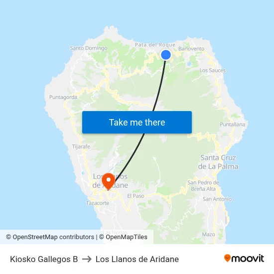 Kiosko Gallegos B to Los Llanos de Aridane map