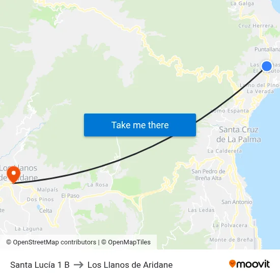 Santa Lucía 1 B to Los Llanos de Aridane map