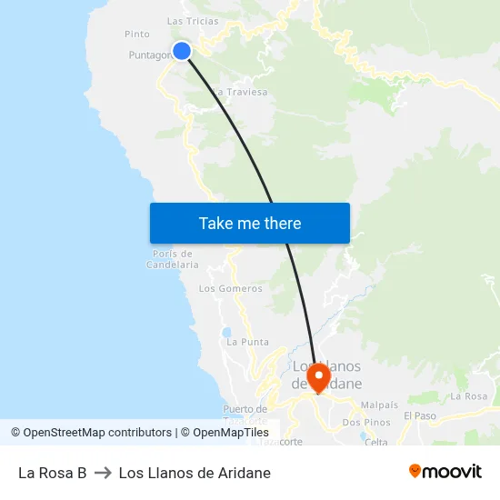 La Rosa B to Los Llanos de Aridane map