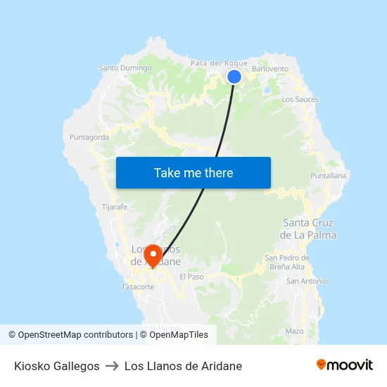 Kiosko Gallegos to Los Llanos de Aridane map