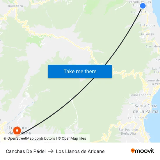 Canchas De Pádel to Los Llanos de Aridane map