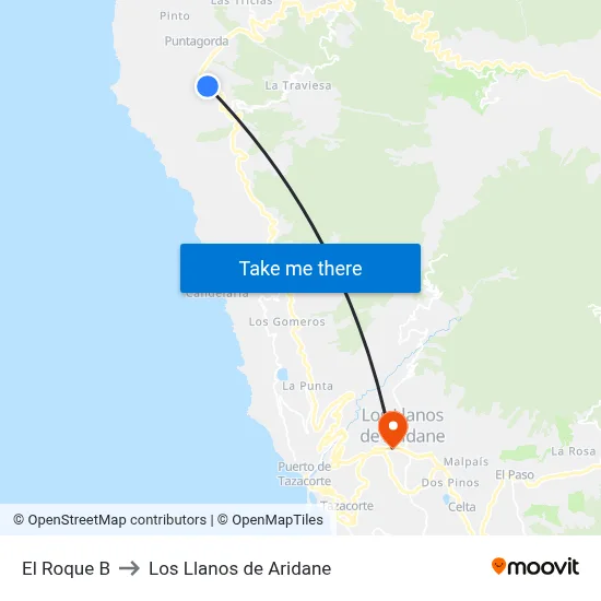 El Roque B to Los Llanos de Aridane map