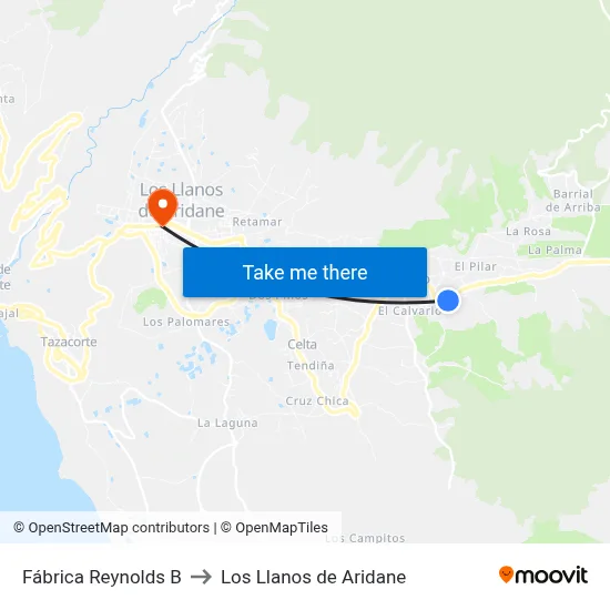 Fábrica Reynolds B to Los Llanos de Aridane map