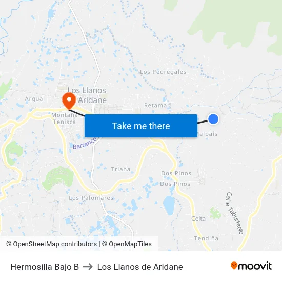 Hermosilla Bajo B to Los Llanos de Aridane map