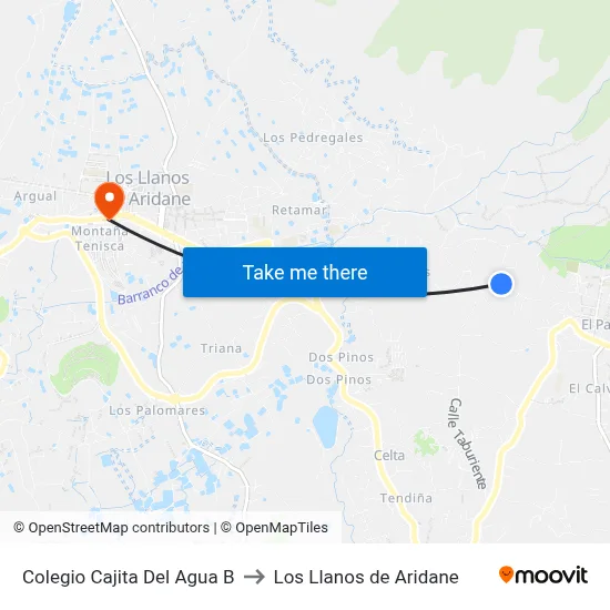 Colegio Cajita Del Agua B to Los Llanos de Aridane map
