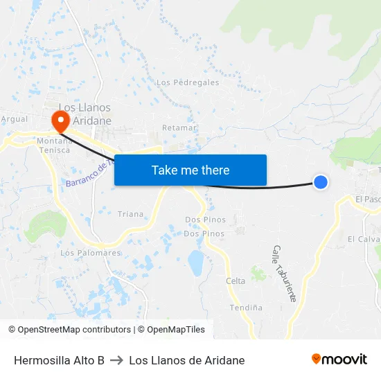 Hermosilla Alto B to Los Llanos de Aridane map