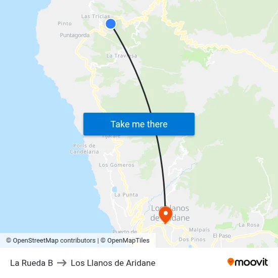 La Rueda B to Los Llanos de Aridane map