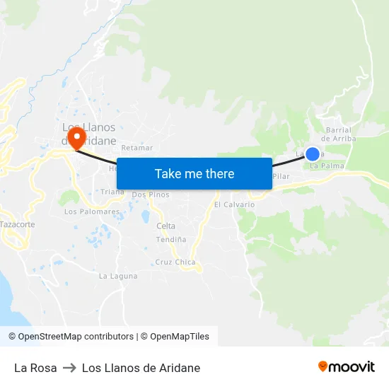 La Rosa to Los Llanos de Aridane map