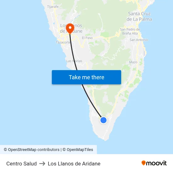 Centro Salud to Los Llanos de Aridane map