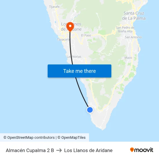 Almacén Cupalma 2 B to Los Llanos de Aridane map