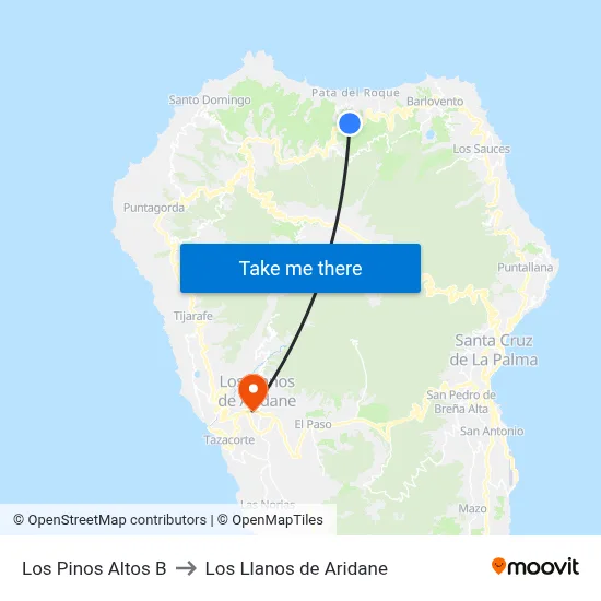 Los Pinos Altos B to Los Llanos de Aridane map