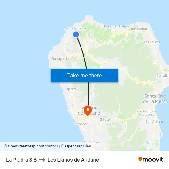 La Piadra 3 B to Los Llanos de Aridane map