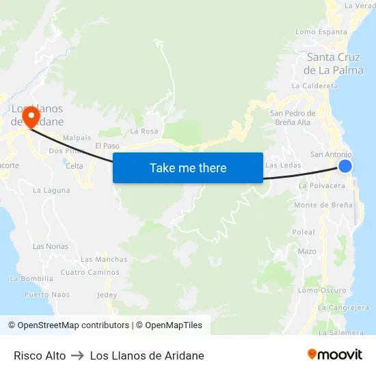 Risco Alto to Los Llanos de Aridane map