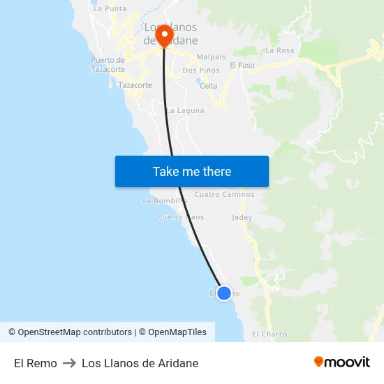 El Remo to Los Llanos de Aridane map