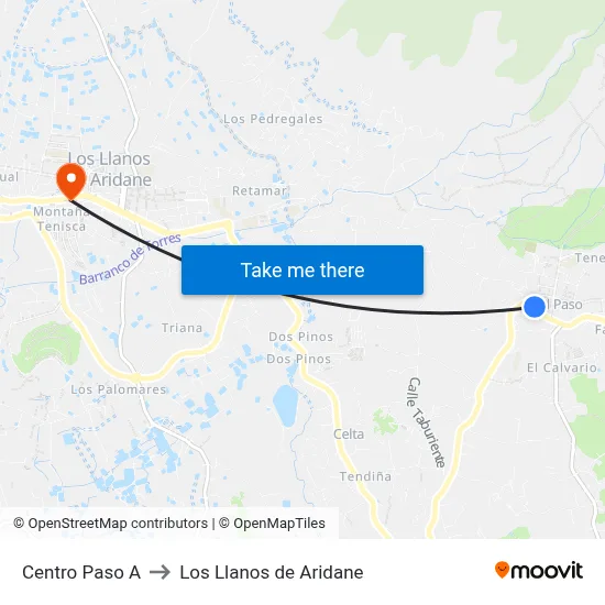 Centro Paso A to Los Llanos de Aridane map