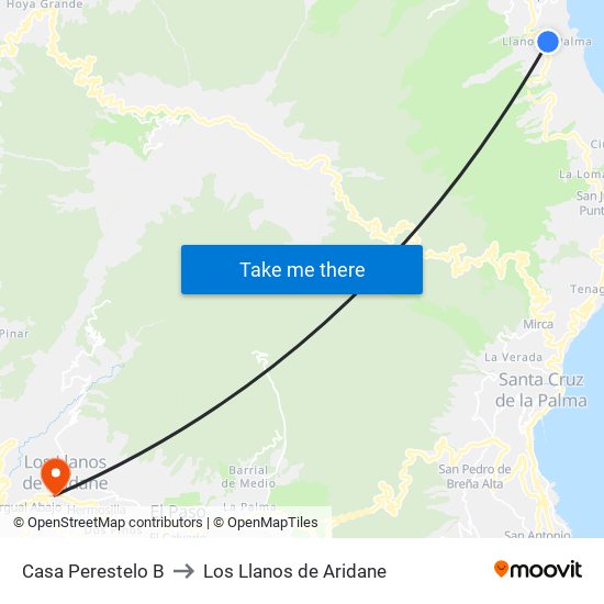 Casa Perestelo B to Los Llanos de Aridane map