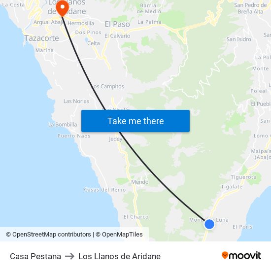 Casa Pestana to Los Llanos de Aridane map