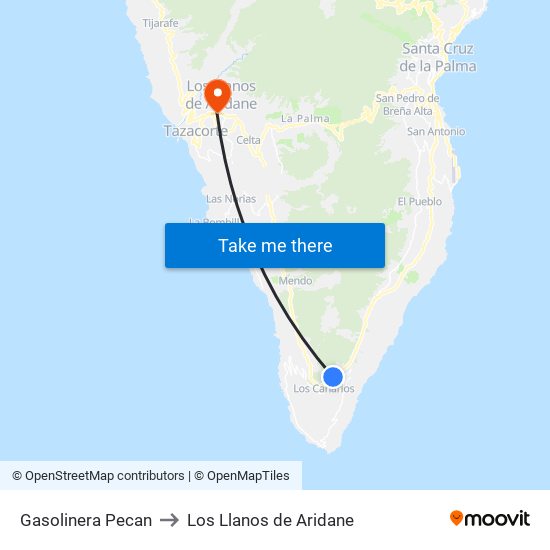 Gasolinera Pecan to Los Llanos de Aridane map