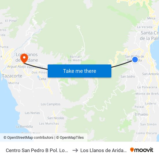Centro San Pedro B Pol. Local to Los Llanos de Aridane map
